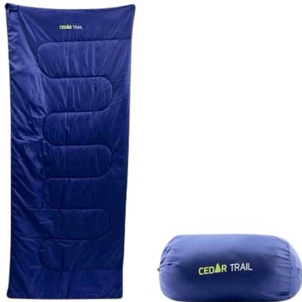 Cedar Trail Envelope Sleeping Bag – Blue – 40°F Lightweight Camping Sleeping Bag